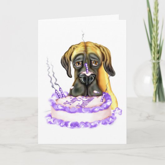 Carte Great Dane Fawn UC Anniversaire Cake (Devant)