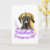 Carte Great Dane Fawn UC Anniversaire Cake (Fleur jaune)