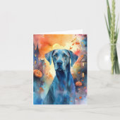 Carte Great Dane Halloween avec citrouilles épouvantable (Devant)