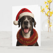 Carte Great Dane in a Santa hat Christmas card (Fleur jaune)