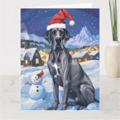 Carte Great Dane Winter Wonderland Noël Joie (Devant)