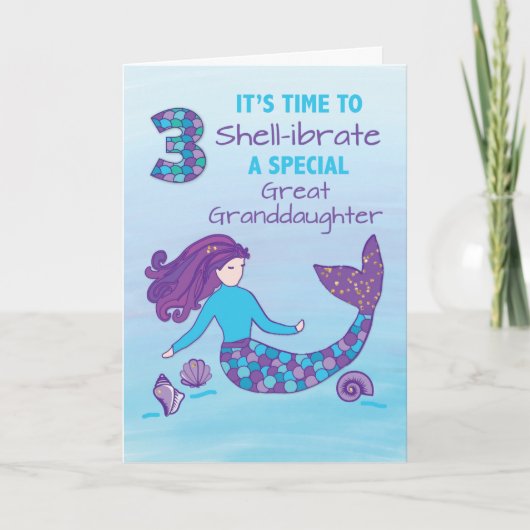 Carte Great Grand-fille 3ème anniversaire Sparkly Look (Devant)