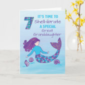 Carte Great Grand-fille 7e anniversaire Sparkday Look (Fleur jaune)