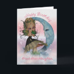 Carte Great Granddaughter<br><div class="desc">Great Granddaughter Birthday Card With Cute Fairy And Frog Prince,  Blue Moon</div>