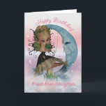 Carte Great Granddaughter<br><div class="desc">Great Granddaughter Birthday Card With Cute Fairy And Frog Prince, Blue Moon</div>