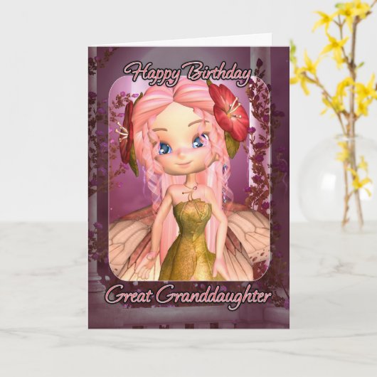 Carte Great Granddaughter (Fleur jaune)