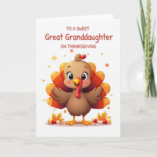 Carte Great Granddaughter Thanksgiving Sweet Candy Corn (Devant)