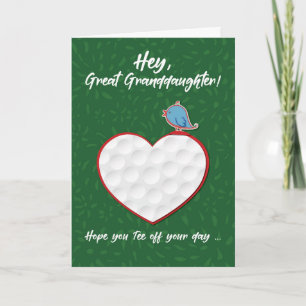 Carte Great Grandgirl Golf Sports Coeur Valentine
