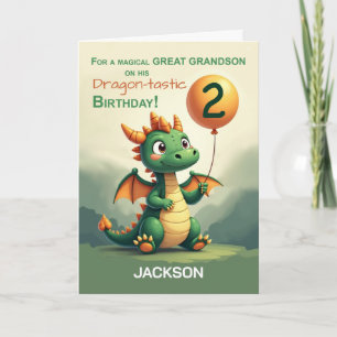 Carte Great Grandson 2e anniversaire Personnalisez migno