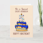 Carte Great Grandson 5e anniversaire, 5 sur Sweet Blue C<br><div class="desc">Les petits-fils sont des enfants spéciaux. Et cette carte a été faite pour des enfants spéciaux célébrant sa journée spéciale. Avec un gâteau et des bonbons colorés sur le devant,  cette carte est parfaite pour envoyer un arrière-petit-fils qui célèbre son 5e anniversaire.</div>