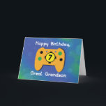 Carte Great Grandson 7 Year Old Birthday Game Controller<br><div class="desc">Si les jeux vidéo sont préférables,  vous pouvez les utiliser pour obtenir votre carte de crédit de greet him him 7 th birthday once that special day arrives. C'est un great guy and deserves a great birthday. Give him one using this card.</div>