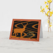 Carte Great Grandson 7e anniversaire Buck in Field (Fleur jaune)