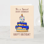 Carte Great Grandson 9e anniversaire, 9 on Sweet Blue Ca<br><div class="desc">Votre arrière-petit-fils bien-aimé aura bientôt neuf ans. Surprenez-le avec cette carte de gâteau sucré qui apporte des salutations douces et de bons voeux. Saluez-le heureux 9e anniversaire alors qu'il célèbre sa journée spéciale.</div>