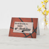 Carte Great Grandson 9e anniversaire Basketball Grand (Fleur jaune)