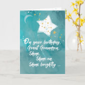 Carte Great Grandson Tween ou Ado Birthday Night Sky (Fleur jaune)