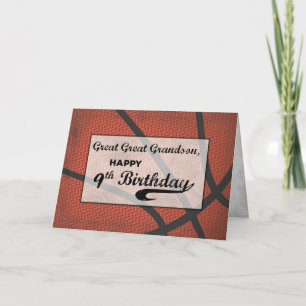 Carte Great Great Grand-petit-fils 9e Anniversaire Baske