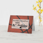 Carte Great Great Grandson 15th Birthday Basketball (Fleur jaune)
