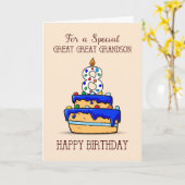 Carte Great Great Grandson 8e anniversaire, Sweet Blue C (Fleur jaune)
