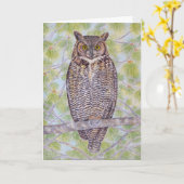 Carte Great Horned Owl (Fleur jaune)