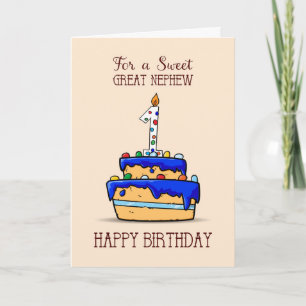 Carte Great Nephew 1er anniversaire, 1 sur Sweet Blue Ca