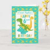 Carte Great Nephew Dinosaur 6 Month Birthday Blue (Fleur jaune)