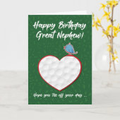 Carte Great Nephew Golf Sports Coeur Anniversaire (Fleur jaune)