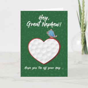 Carte Great Nephew Golf Sports Coeur Valentine Preteen
