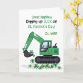 Carte Great Nephew St Patricks Day Construction Truck (Fleur jaune)