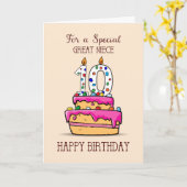 Carte Great Niece 10e anniversaire, 10 sur Sweet Pink Ca (Fleur jaune)
