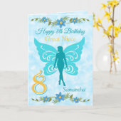 Carte Great Niece 8th Blue Fairy Anniversaire (Fleur jaune)