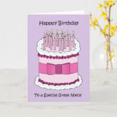 Carte Great Niece Joyeux gâteau de dessin d'anniversaire (Fleur jaune)