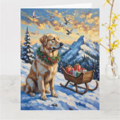 Carte Great Pyrenees Christmas Mountain Holiday (Fleur jaune)