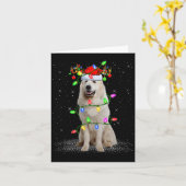 Carte Great Pyrenees Dog Xmas Lights Santa Pet Dog Lover (Fleur jaune)