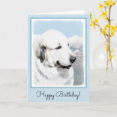 Carte Great Pyrenees Painting - Original Dog Art (Fleur jaune)