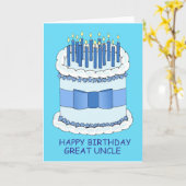Carte Great Uncle Happy Birthday Cake and Candles (Fleur jaune)