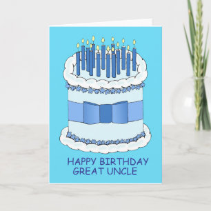 Carte Great Uncle Happy Birthday Cake and Candles