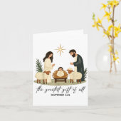 Carte Greatest Gift Of All Nativity Scene Christian Chri (Fleur jaune)