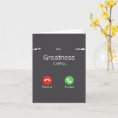 Carte Greatness Is Calling, Insring Funny Novelty Quote (Fleur jaune)