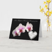 Carte Grec Mariage Félicitations aux orchidées roses (Fleur jaune)