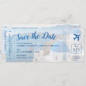 Carte Grèce Destination Mariage Santorin Enregistrer la  (Devant / Derrière)