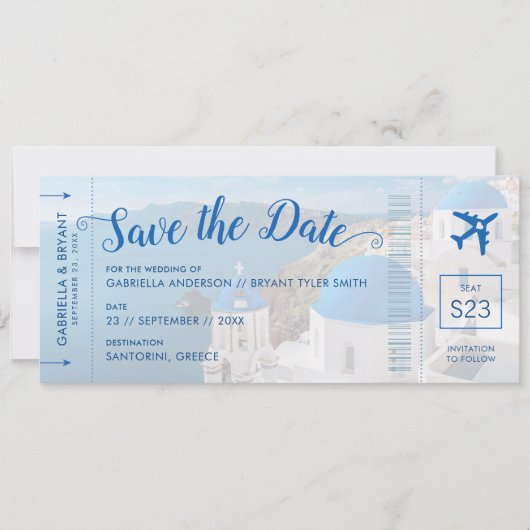 Carte Grèce Destination Mariage Santorin Enregistrer la (Devant)