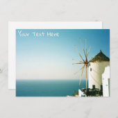 Carte Grèce, moulin Santorin sur mesure (Devant / Derrière)