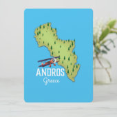 Carte grecque Andros affiche illustrée (Debout devant)