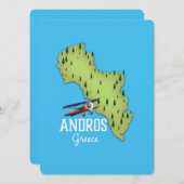 Carte grecque Andros affiche illustrée (Devant / Derrière)