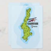 Carte grecque Karpathos Affiche illustrée (Devant / Derrière)