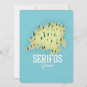 Carte grecque Serifos Affiche illustrée