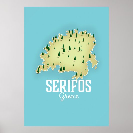 Carte grecque Serifos Affiche illustrée (Devant)