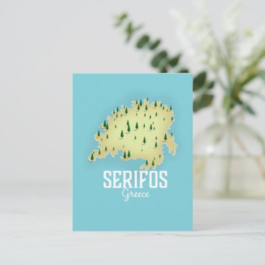 Carte grecque Serifos Affiche illustrée (Debout devant)
