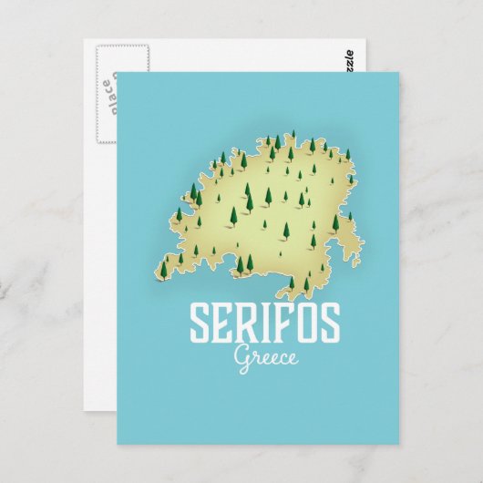 Carte grecque Serifos Affiche illustrée (Devant / Derrière)