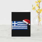 Carte Greek Flag Santa Hat Funny Greece Christmas Holida (Fleur jaune)